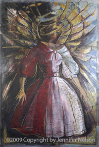 She's An Angel Fine Art Mixed Media by Jennifer Nelson