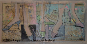 Shoes Fine Art Mixed Media by Jennifer Nelson