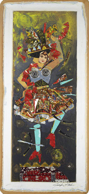 Show Girl Fine Art Tin Collage by Jennifer Nelson