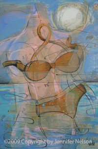 Skinny Dip Fine Art Mixed Media by Jennifer Nelson