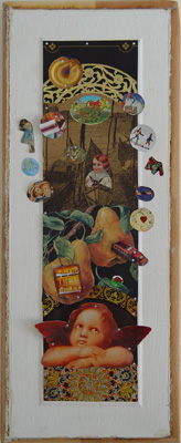 Angel Daydreaming Fine Art Tin Collage by Jennifer Nelson